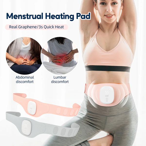 Abdominal Massager Menstrual Heating Pad Graphene Heating Pad for Colic Relief Pain Waist Stomach Abdominal Warm Palace Belt