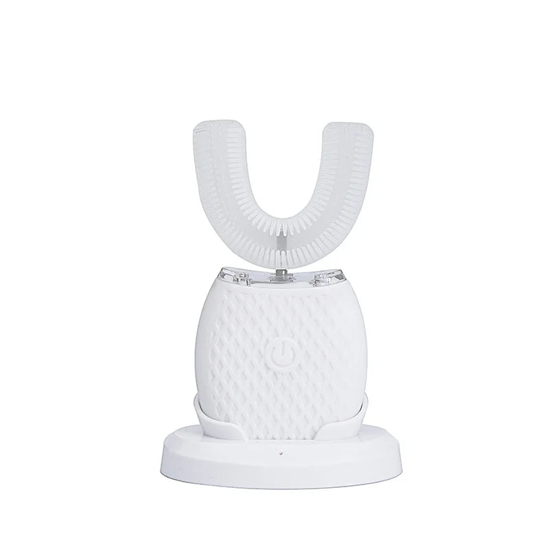 Nano Blue Light Whitening Sonic Silicone Electric Automatic Toothbrush U Shape 360 Degree Mouth Cleansing Automatic Toothbrush