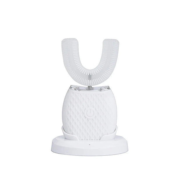 Nano Blue Light Whitening Sonic Silicone Electric Automatic Toothbrush U Shape 360 Degree Mouth Cleansing Automatic Toothbrush