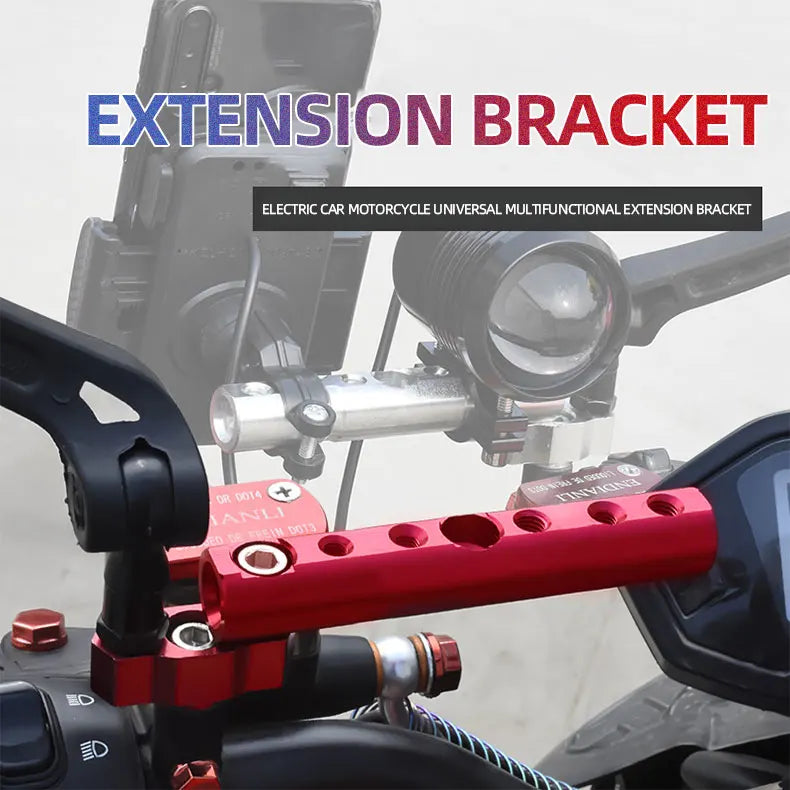 Universal Mirror Mount Expansion Bracket for Motorcycles, Scooters and ATVs, Supports Cell Phone Holder Spotlights