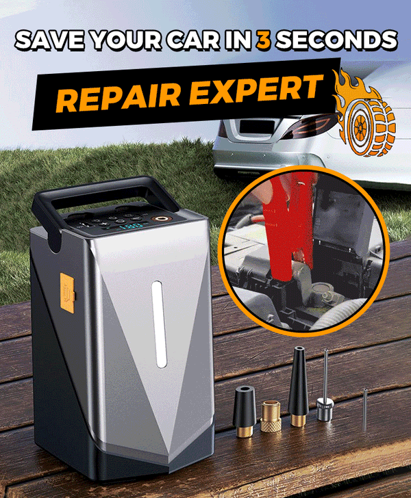 Multi-Function 8 in 1 Car Starter Tire Inflator Air Compressor Hair Dryer Charger Portable Battery Booster Inflatable Pump Battery LED Lights