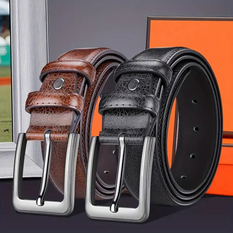 Luxury Men's Pin Buckle Cowhide Belt 120cm Length