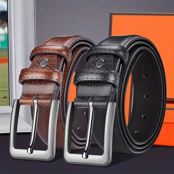 Luxury Men's Pin Buckle Cowhide Belt 120cm Length