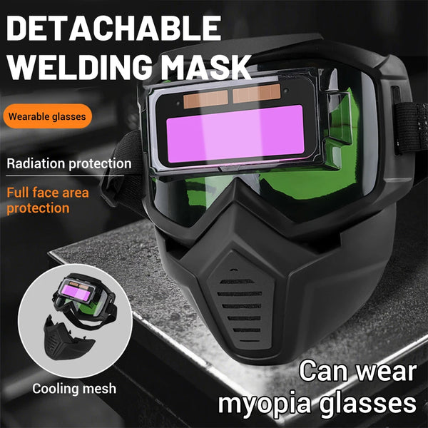 Removable Head-mounted Professional Auto Darkening Welding Glasses Light Filter Anti-glare Welding Helmet Equipment Protective Mask