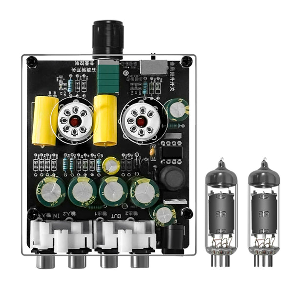6K4 Tube Preamplifier Amplifier DC12V 16V Audio Preamplifier Adjustable Preamp Tube Board DIY Kit Multiple Input Options HiFi Audio Preamp for Home Audio Amplifier System