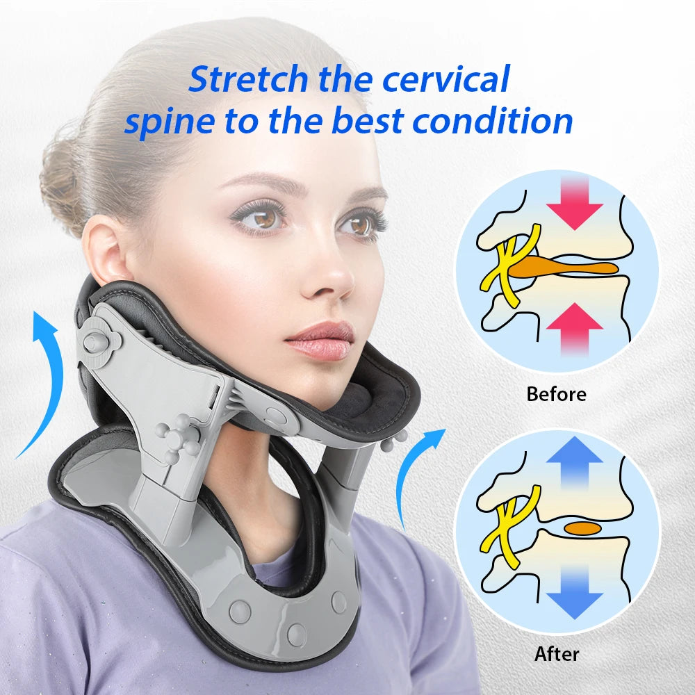 Electric Heating Neck Stretcher Medical Cervical Traction Device Heat Treatment Neck Massager Neck Correction Repair Relieve Neck Pain