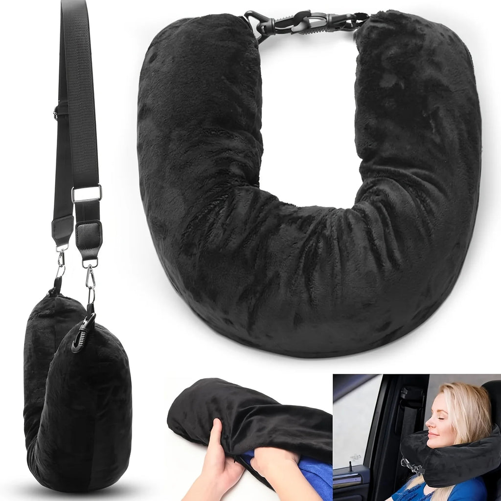 Travel Pillow Can Store Clothes Outdoor Pillow Comfortable Portable Travel Storage Bag Cervical Pillow Airplane Neck Pillow