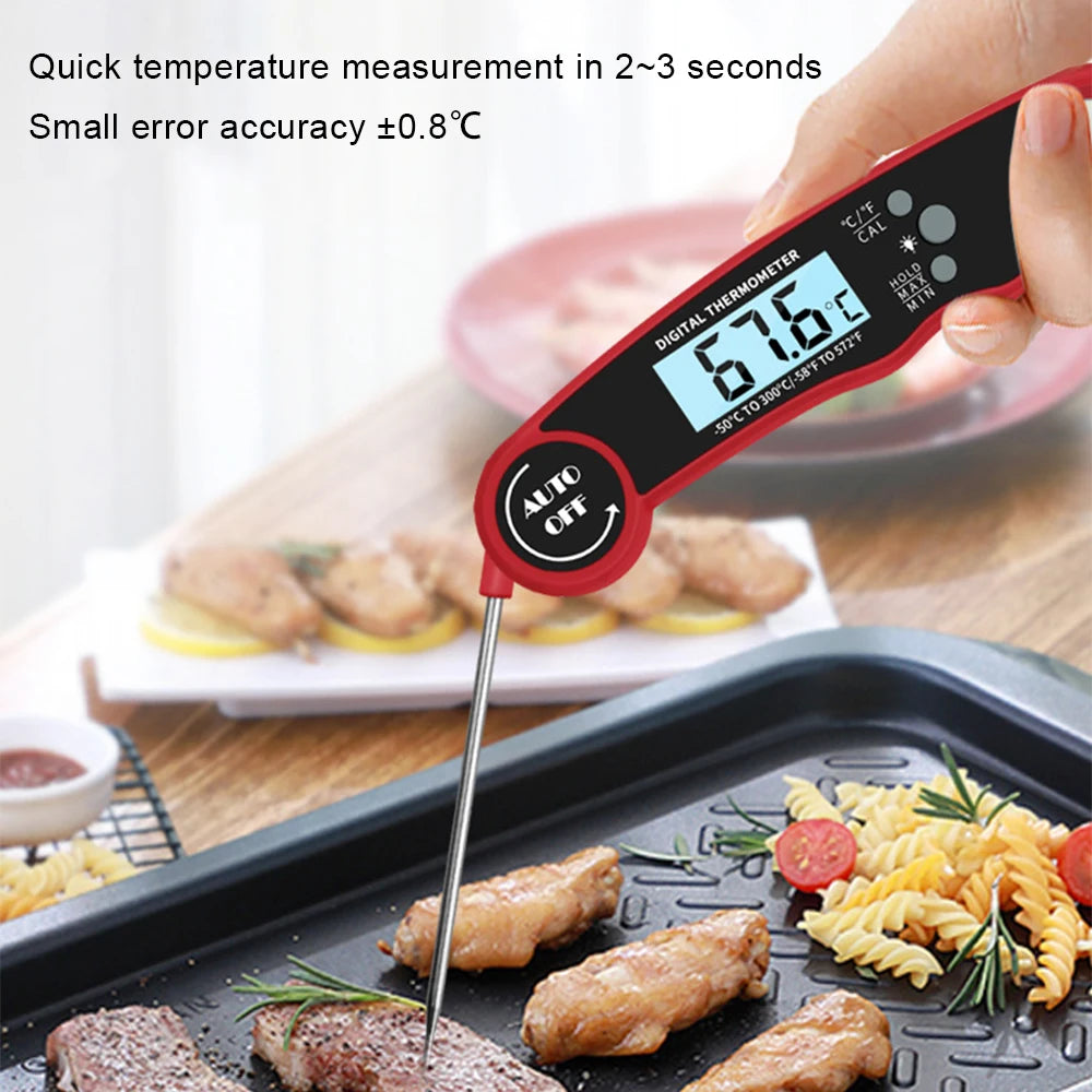 Portable Collapsible Digital Food Thermometer Meat Water Milk Cooking Probe BBQ Electronic Oven Waterproof Kitchen Tools