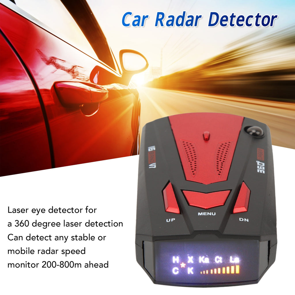 Car Radar Detector Laser Radar Detector 360° GPS Speed 16 Band Voice Alert Electronic Dog Detector Speedometer Speed Tester