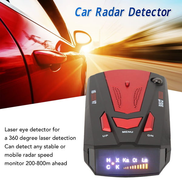 Car Radar Detector Laser Radar Detector 360° GPS Speed 16 Band Voice Alert Electronic Dog Detector Speedometer Speed Tester