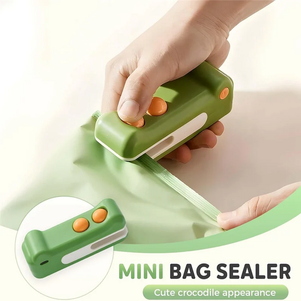 Mini Portable Sealer for Home Use USB-Rechargeable Hand-Press Plastic Sealer High-Temperature Sealing Moisture-Proof & Odour-Proof Snack Freshness Preserver Parrot-Shaped Adorable Magnetic Design