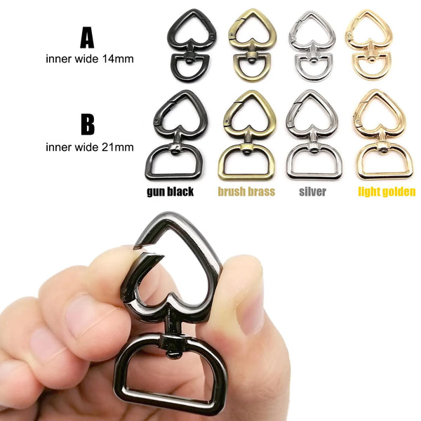 8PCS Alloy Universal Heart Shape Zipper Puller Removable Zipper Slider DIY Sewing Instant Repair Zipper