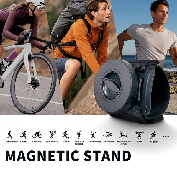 Magnetic Wrist Phone Holder Instant Placement Secure Hold Prevents Dropping Ideal for Running, Cycling, Driving, Live Streaming, Navigation FOR Apple and Android Devices Adjustable Magnetic Strength and Elastic Strap