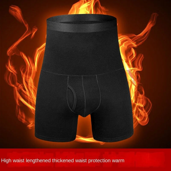 Men's Winter Padded and Thickened Thermal Underwear High-waisted Belly Flat Shorts Tummy Control Slimming Bodysuit Shaper For Gentlemen