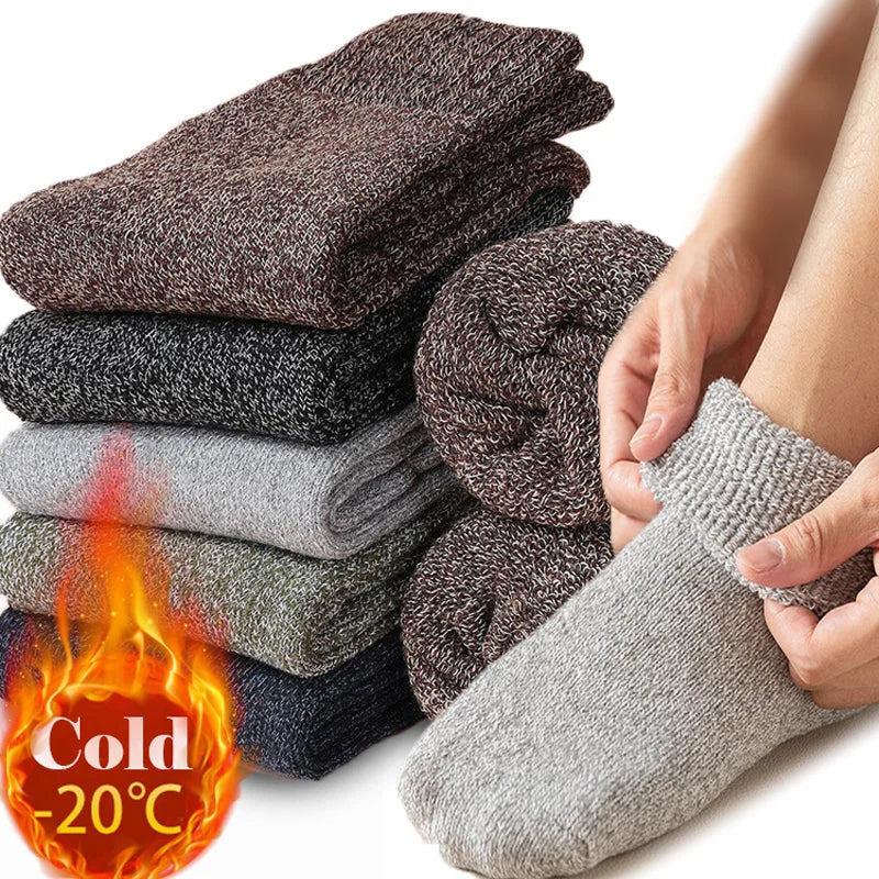 3Pairs Winter Thicken Wool Socks Keep Warm Winter Socks Wool Cotton Socks for Man Women