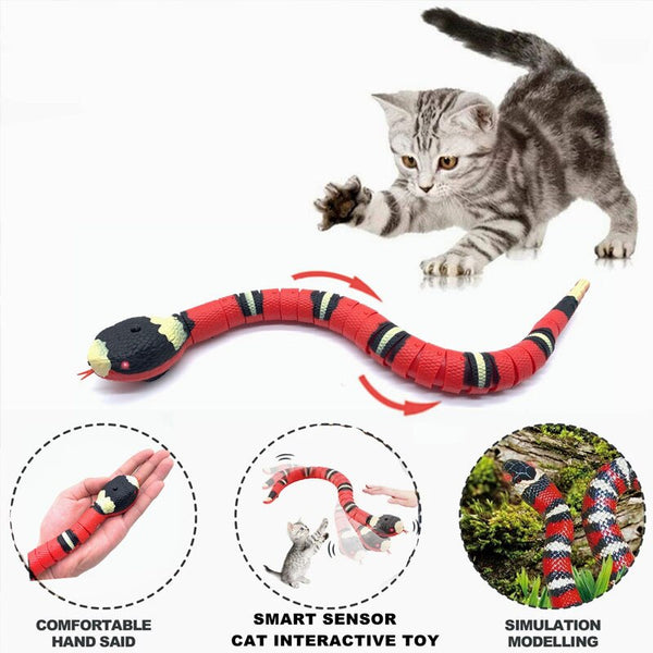 Smart Sensing Snake Interactive Cat Toys Automatic Toys For Cats USB Charging Accessories Kitten Toys for Pet Dogs Game Play Toy