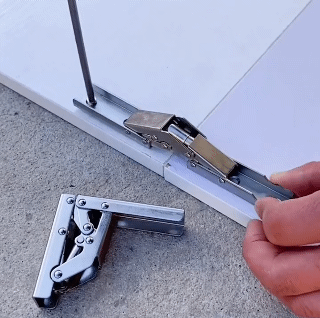 2pcs 90 Degree Folding Door Shelf Hinge Hidden Bracket Table Holder Wardrobe Cabinet Bridge Hinge Furniture Parts Home Hardware