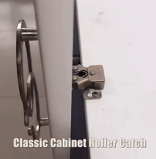6/10 Sets Retro Cabinet Door Double Roller Catch Ball Latch with Prong Hardware Copper Tone Cupboard Door Latch Hook With 4 Screws
