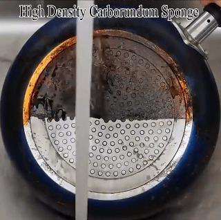 2PCS Kitchen Sponge Brush Cleaning Descaling Rust Knife Dish Pan Pot Cleaner Strong Eraser Decontamination Remover With Hand  Handle