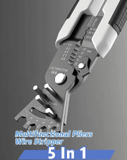 5 in 1 Stripping Crimping Pliers Wire Stripper Multifunctional Ring Crimpper Electrician Peeling Network Cable Stripper Tool
