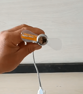 USB Charging Led Fan Creative Temperature Clock Light