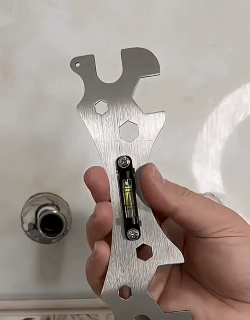 9 in 1 Multifunctional Repair Wrench Bend Angle Leveling Wrench Shower Faucet Universal Repair Wrench Distance Measuring Tools Level Wrench