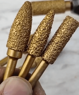 2PCS Diamond grinding head 6mm cylindrical bullet alloy jade cast iron grinding rod hand electric drill polishing brazing grind head