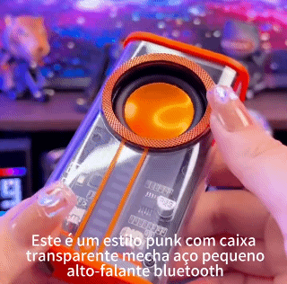 TWS Transparent Mecha Wireless Bluetooth Speaker Acoustic Rhythm Subwoofer Stereo Cyberpunk Style