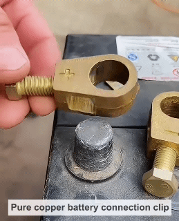 1 Pair Copper Battery Connection Clip Battery Clamp Wiring Terminals Brass Car Battery Pile Head Connector