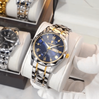 Top Brand Luxury Man Wristwatch Waterproof Luminous Date Week Men Watches Stainless Steel Quartz Men's Watch