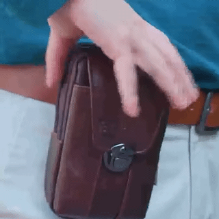 Handmade Leather Men Waist Bag Wallet Cowhide Fashion Hook Bum Phone Pouch Waist Belt Pack Cigarette Case