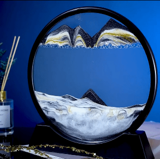 3D Dynamic Sand Art Liquid Motion Hourglass Moving Sand Art Picture Round 3D Deep Sea Sandscape in Motion Display Flowing Sand