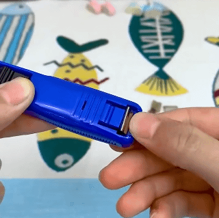 New Push Clip Stapler with 50 Pcs Clip Staple Remover Binder  Push Clamp Tape Dispenser Paper Clips