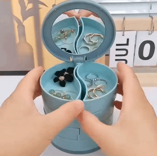 4 Layers Rotatable Jewelry Storage Box 360 Degrees Rotary Holder Jewelry Organizer for Earrings Layers Jewelry Storage Box