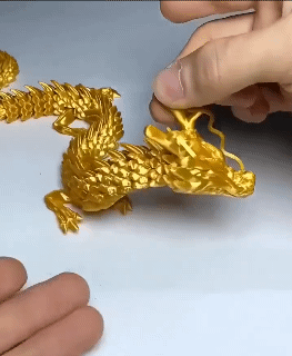 Top-Grade 3D Printed Brass/Resin Dragon Removable Chinese Dragon Ornaments Dragon Decoration Chinese Dragon Crafts