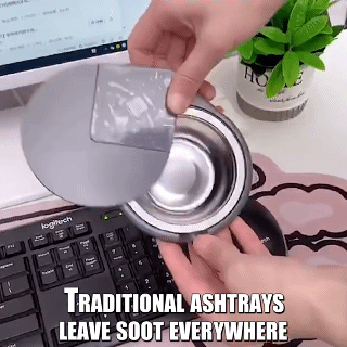 Hidden ashtray Creative seamless stickers free perforated rotating ashtray office living room household simple hidden table bott