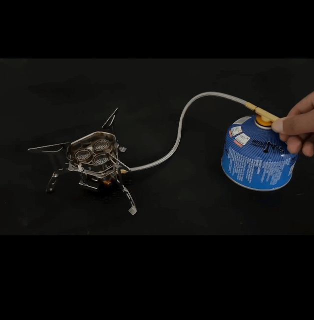 Three Head Foldable Gas Stove Mini Outdoor Windproof Gas Burner with Gas Tank Adapter