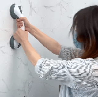 Home Shower Handle Safety Helping Handle Anti Slip Support Toilet Bathroom Safe Grab Bar Vacuum Sucker Suction Cup Handrail