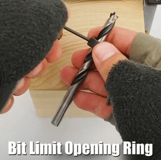 1Set 8Pcs 3-16mm Drill Bit Depth Stop Collar Ring Positioner Spacing Ring Locator Woodworking Drill Bit Hex Wrench Drill Locator Wood