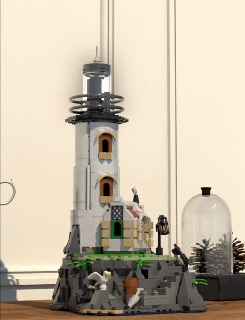 1092PCS Sea Island Electric Lighthouse Building Blocks Compatible with Lego Fisherman's Hut Light House Assembly Model Idea Decoration Gifts