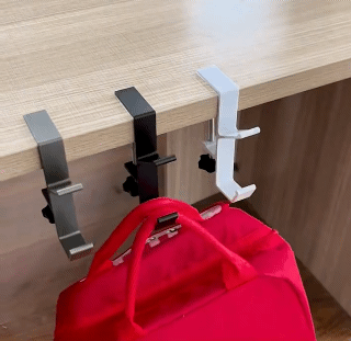Desk Edge Hook Adjustable Clamp On Under Desk Headphone Hanger Gaming Headset Backpack Hook Storage Purse Holder Punch-free