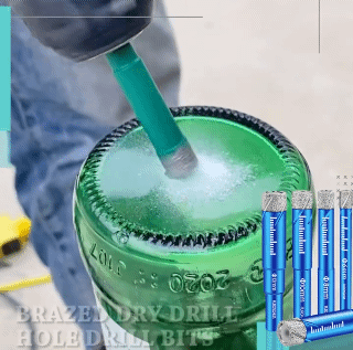 5Pcs/7Pcs Brazed Dry Tile Drill Bit 5/6/8/10/12/14/16mm Hex Handle Drill Bits Dry Hole Opener For Granite Vitrified Brick Marble Ceramic Glass