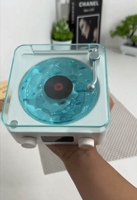 Multi-Function Retro Record Player Styled Natural Sleep Aid Sound Bluetooth Stereo The Waves Vinyl Player Clock