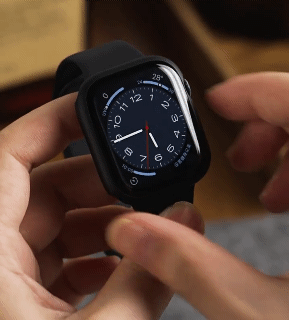 2 in 1 Ultra Thin Full Cover Matte Apple Watch Case with Tempered Glass Screen Protector For iWatch 38mm 40mm 41mm 44mm 45mm Shell