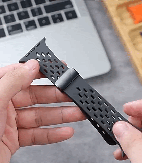 Apple Watch Ultra Hole Breathable Silicone Magnetic Wristband Adjustable Strap