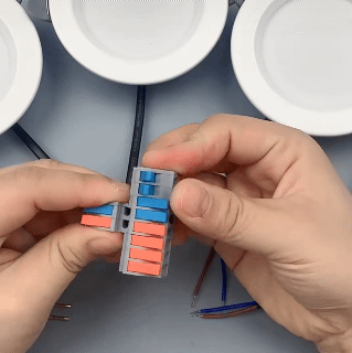 20Pcs Mini Quick Wire Conductor Connector Universal Compact 2/3 Pin Splicing Push-inTerminal Block 1 in Multiple out with Fixing Hole