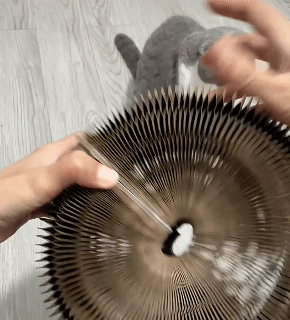 Magic Organ Foldable Cat Scratch Board Toy with Bell Cat Grinding Claw Cat Climbing Frame Round Corrugated Cats Interactive Toys