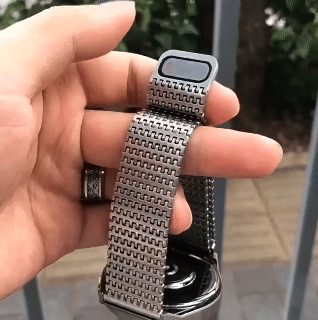 Top Grade Titanium Magnetic Bamboo Loopback Stainless Steel Watch Band Watch Strap For Apple Watch iWatch 1 2 3 4 5 6 7 8 SE Ultra
