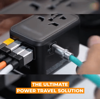 PD100W 5 Ports Universal Smart Travel Adapter Voltage Converter 2000W Adapter 880W Power Converter 240V to 110V US UK EU AU Over 200 Countries