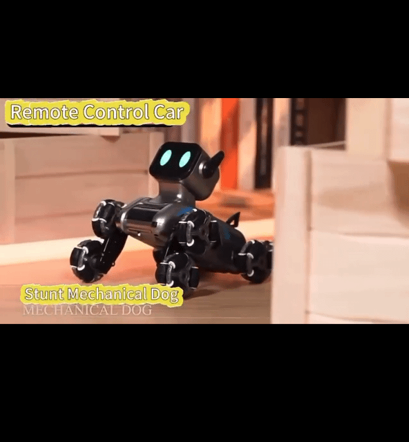 Stunt Mechanical Dog Tamagotchi Toy Dog with music and lights for kids 8-wheel stunt mechanical dog remote control car